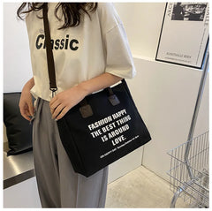 Women's Large Canvas Shoulder Bag - Spacious Tote Purse