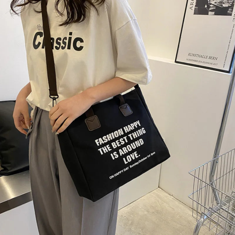 Large Canvas Shoulder Bag Tote Handbag