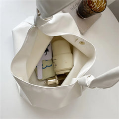 Large Capacity Women's Shoulder Bag PU Tote Casual Handbag