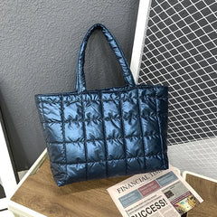Quilted Tote Bag Lightweight Nylon Women Shoulder Bag Satchel Sac Femme