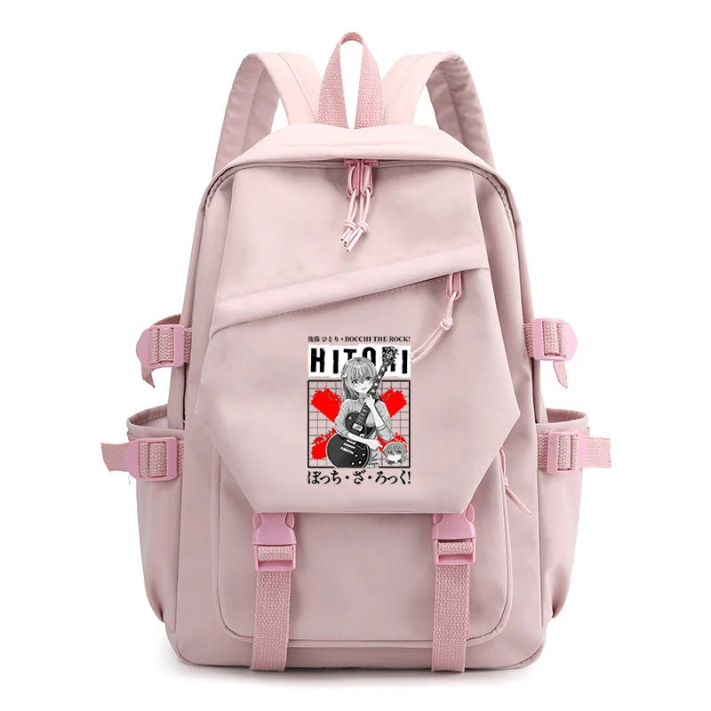 Bocchi The Rock Anime Travel Bags Women Pink Shopping Bag Multifunction Backpack