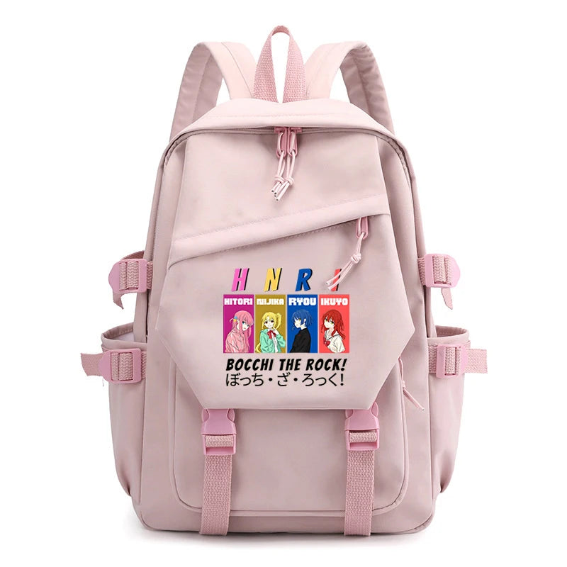 Bocchi The Rock Anime Travel Bags Women Pink Shopping Bag Multifunction Backpack
