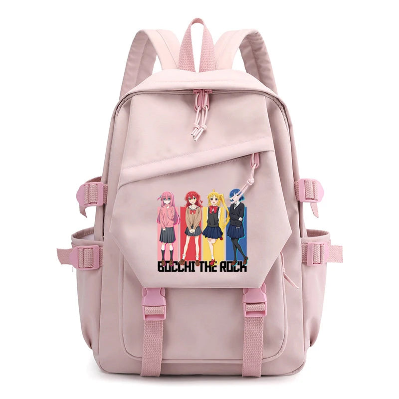 Bocchi The Rock Anime Travel Bags Women Pink Shopping Bag Multifunction Backpack
