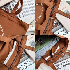 Retro Ins Letter Printing Shoulder Tote Handbag