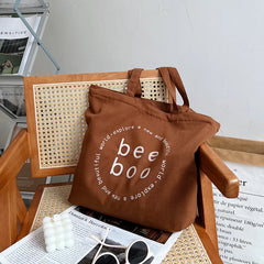 Retro Ins Letter Printing Shoulder Tote Handbag