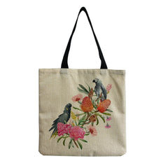 Parrot Print Tote Bag Large Capacity Bright Colors Handbag