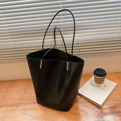 Large Capacity Bucket Bag PU Leather Shoulder Handbag for Women