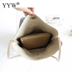 Large Capacity Bucket Bag PU Leather Women Crossbody Bag