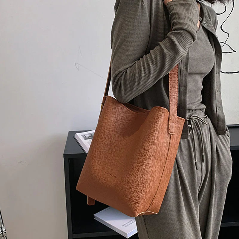 Large Capacity Bucket Handbags Shoulder Bags for Women Female Shopper Bag