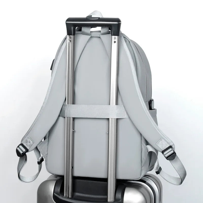 Large Capacity Business Backpack Men's Solid Laptop Bag