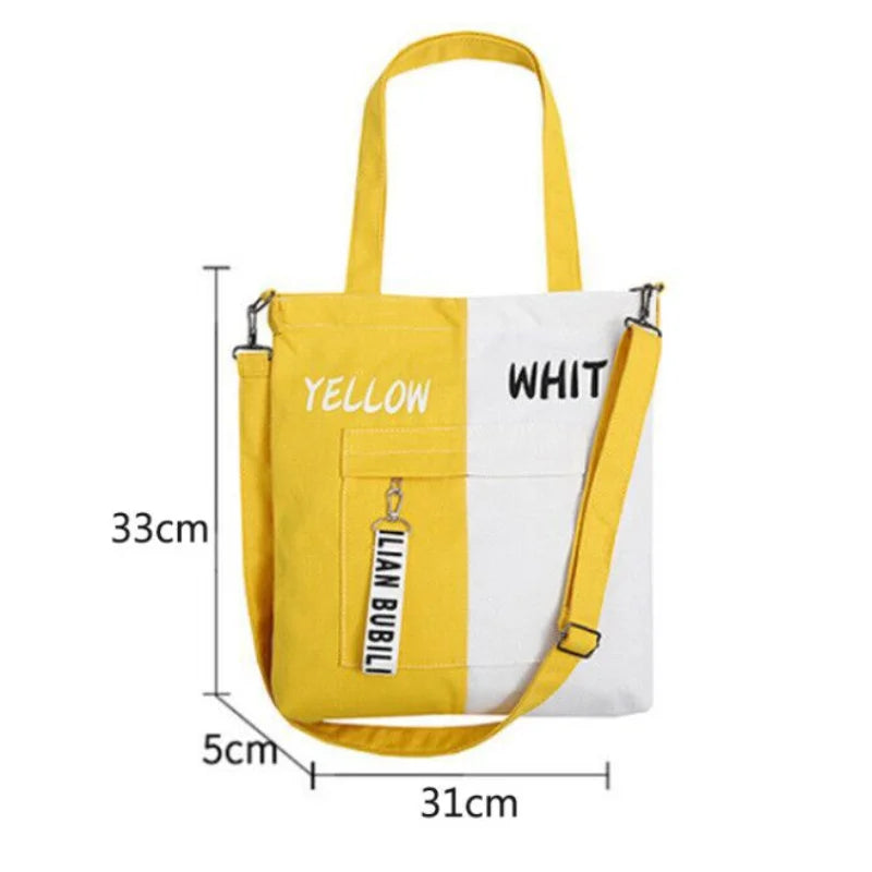 Canvas Bags for Women Casual Handbags Zipper Shoulder Messenger Bag
