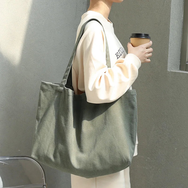 Large Capacity Canvas Totes Travel Purse Shoulder Bag For Lady Top-handle Bag