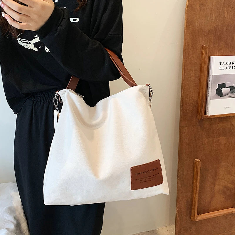 Large Capacity Cotton Shoulder Bags for Women