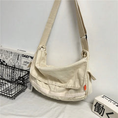 Large Capacity Canvas Shoulder Bags Solid Soft Denim Leisure Or Travel Bag