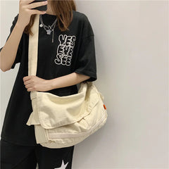 Large Capacity Canvas Shoulder Bags Solid Soft Denim Leisure Or Travel Bag