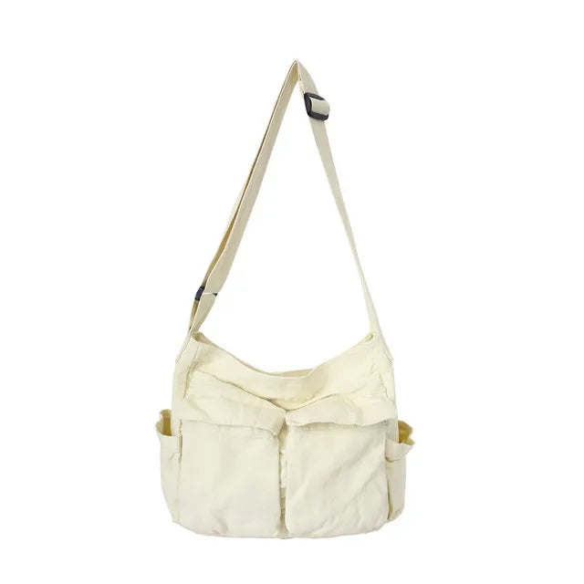 Canvas Shoulder Bag Soft Denim Travel Bag Women