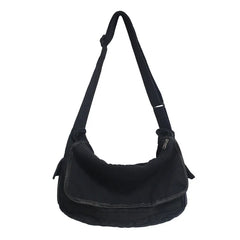 Large Capacity Canvas Shoulder Bags Solid Soft Denim Leisure Or Travel Bag