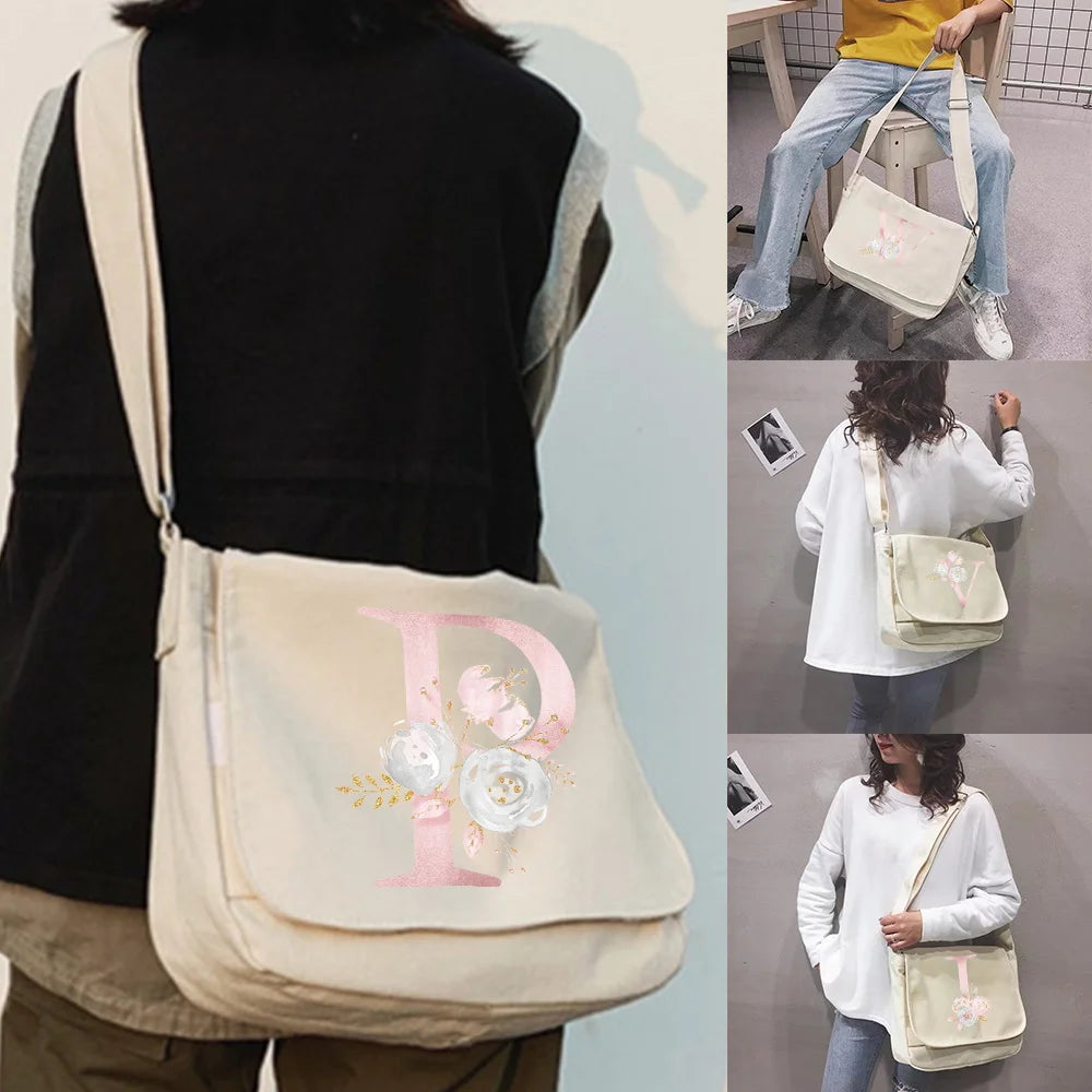 Large Capacity Canvas Shoulder Bags for Women Harajuku Diagonal Bag