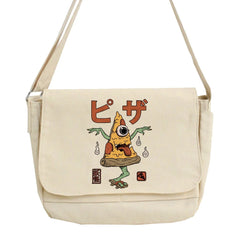 Monster Printed Canvas Shoulder Bag for Women Harajuku Diagonal Crossbody