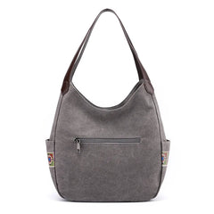 Canvas Tote Shoulder Bag Embroidery Crossbody Women Handbag Shopper Bag