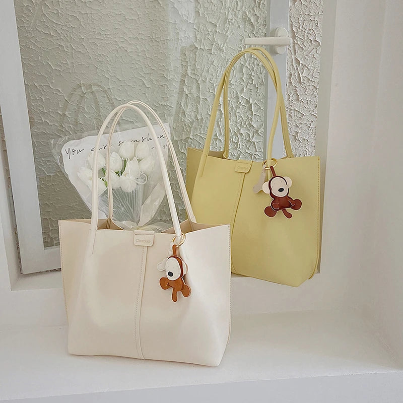Large Capacity Cartoon Bear Women's Handbag Travel Totes Purse