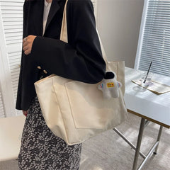 Large Capacity Canvas Women's Shoulder Bag Travel Totes Purse