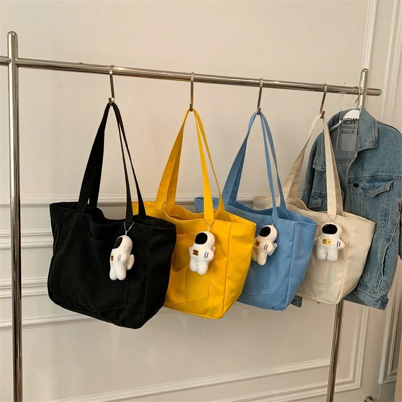 Large Capacity Canvas Women's Shoulder Bag Travel Totes Purse
