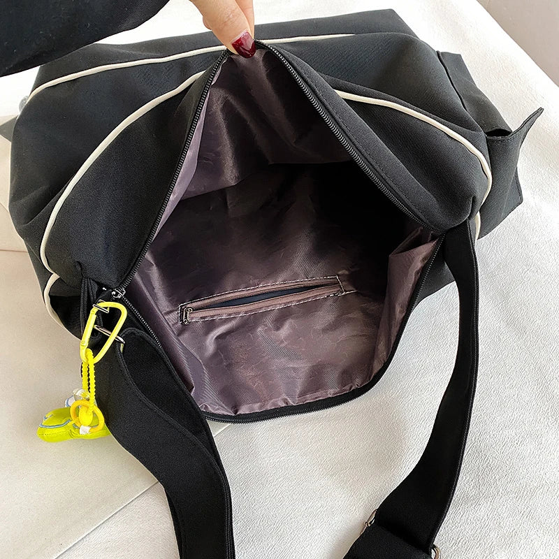 Large Capacity Canvas Women's Shoulder Bag for Travel Shopping Casual Totes