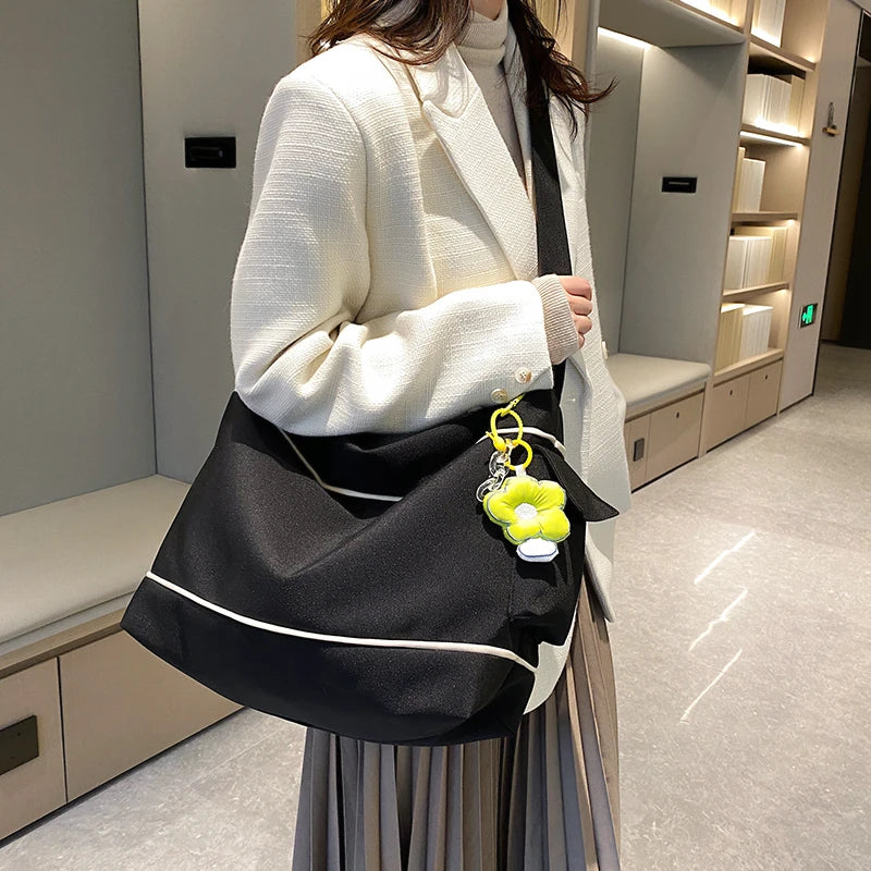 Large Capacity Canvas Women's Shoulder Bag for Travel Shopping Casual Totes