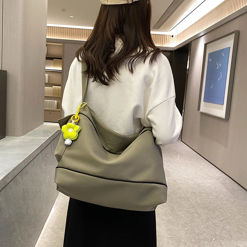 Large Capacity Canvas Women's Shoulder Bag for Travel Shopping Casual Totes