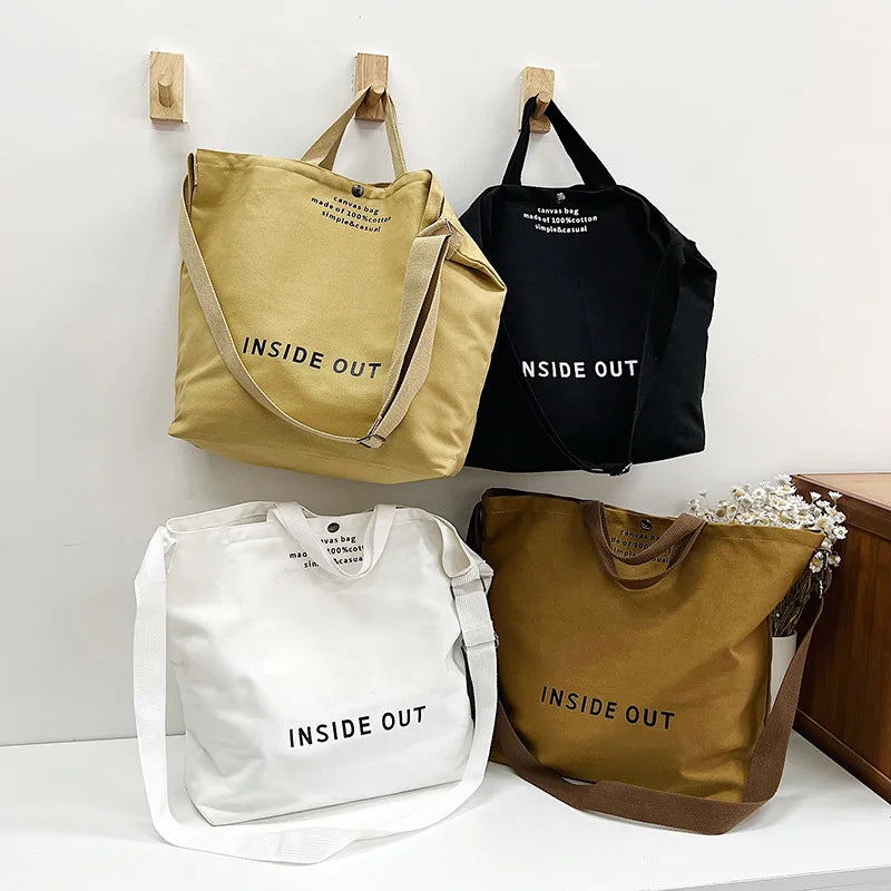 Large Capacity Canvas Women's Tote Bag Casual Shoulder Bag Cotton Handbag