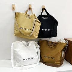 Large Capacity Canvas Women's Tote Bag Casual Shoulder Bag Cotton Handbag