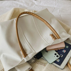 Large Capacity Women's Casual Tote Zipper Shoulder Bag High Business Style