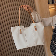 Large Capacity Women's Casual Tote Zipper Shoulder Bag High Business Style