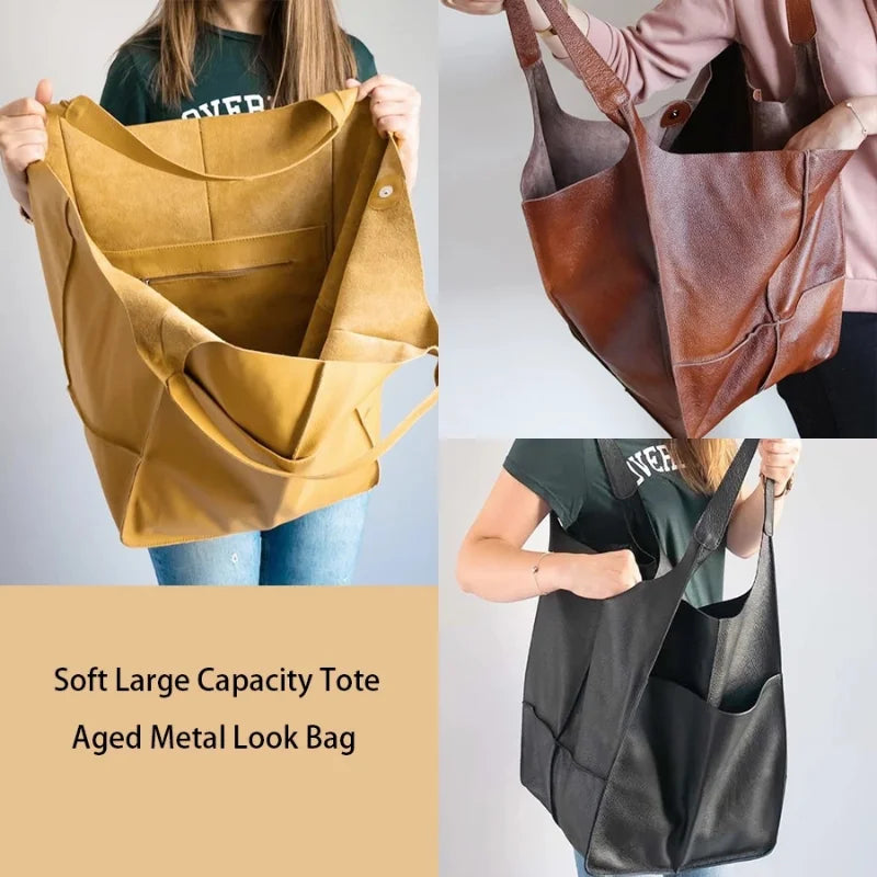 Casual Women Handbags Large Capacity PU Leather Shoulder Bag
