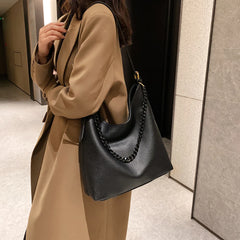 Large Capacity Shoulder Bags for Women High Pu Leather Bucket Tote