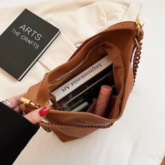 Large Capacity Shoulder Bags for Women High Pu Leather Bucket Tote