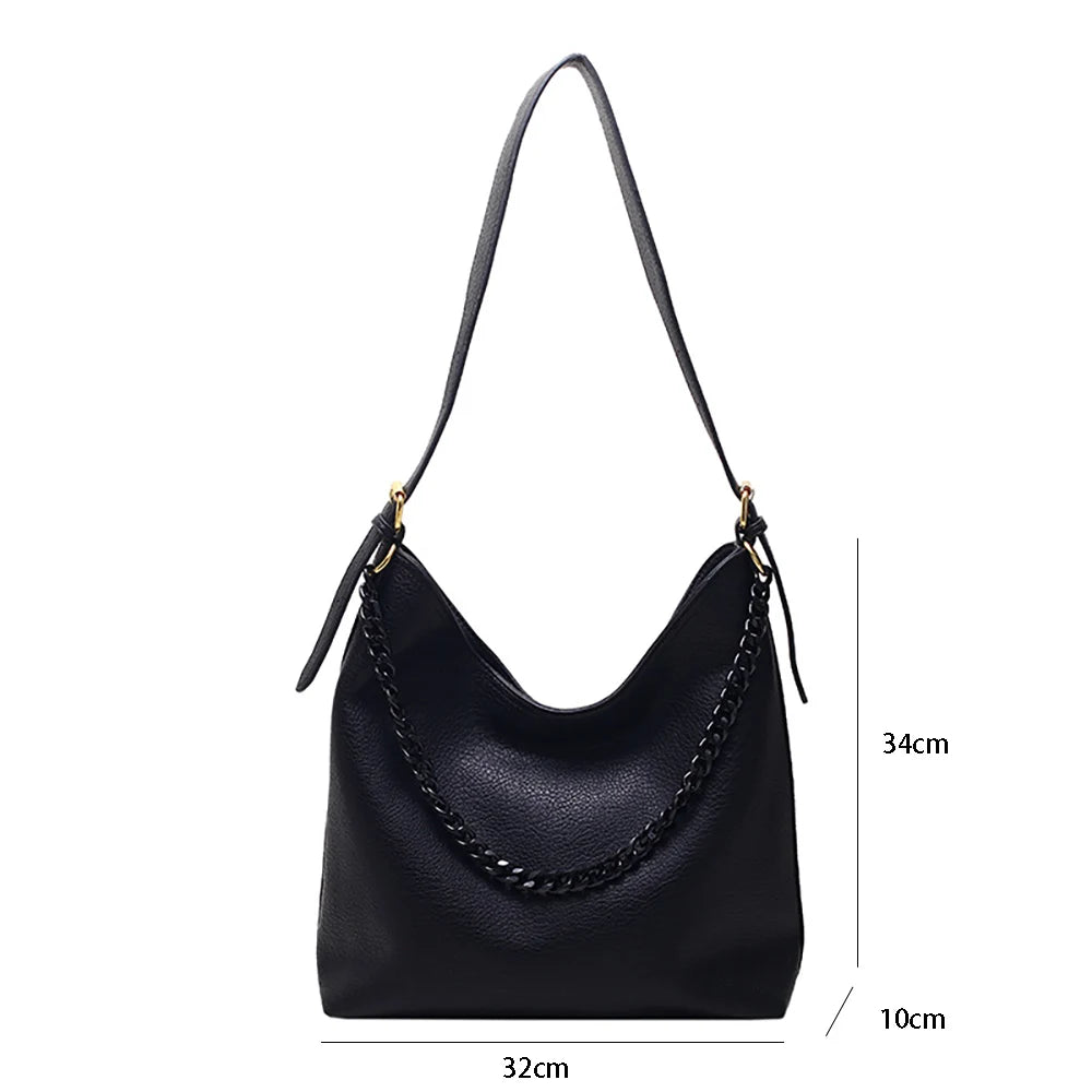 Large Capacity Shoulder Bags for Women High Pu Leather Bucket Tote