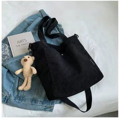 Large Capacity Corduroy Women Shoulder Bags Cross-body Tote Bag