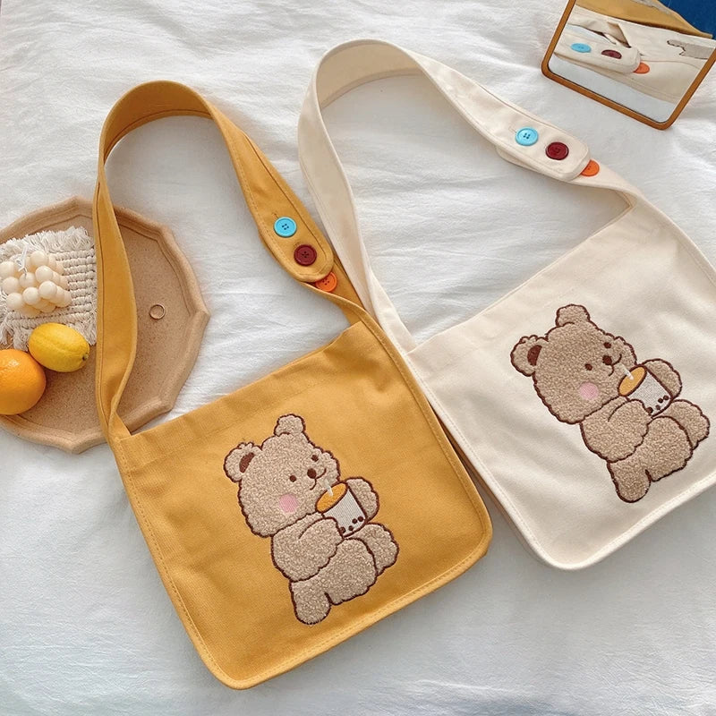 Large Capacity Cotton Cloth Tote Soft Shopping Bags Girls Book Bag Women Canvas