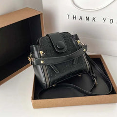 Large Capacity Crossbody Bag Leather Handbags Women Bucket Shoulder Bag