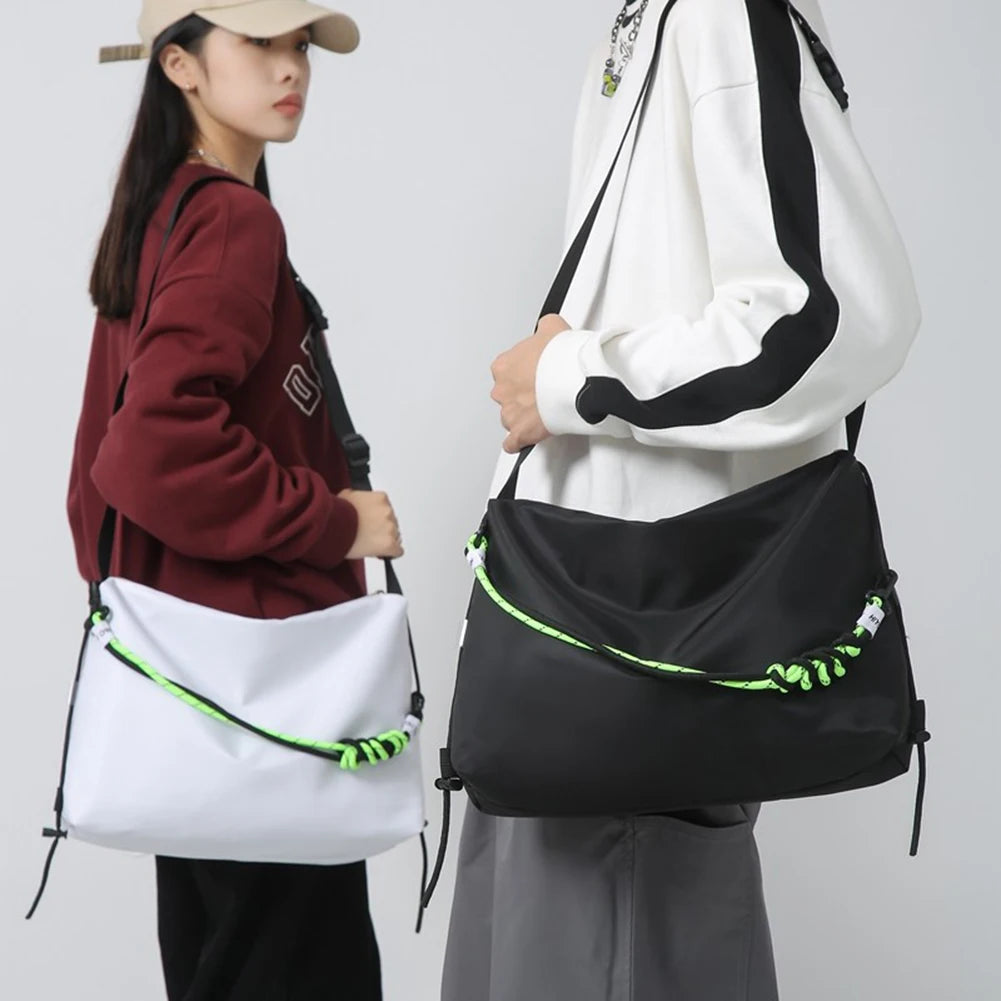 Large Crossbody Bag Green Ribbon Travel Sling Bag