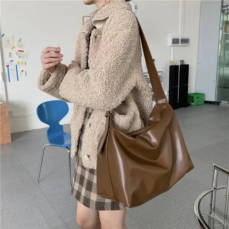 Retro PU Vintage Crossbody Bags Women Large Capacity Handbags