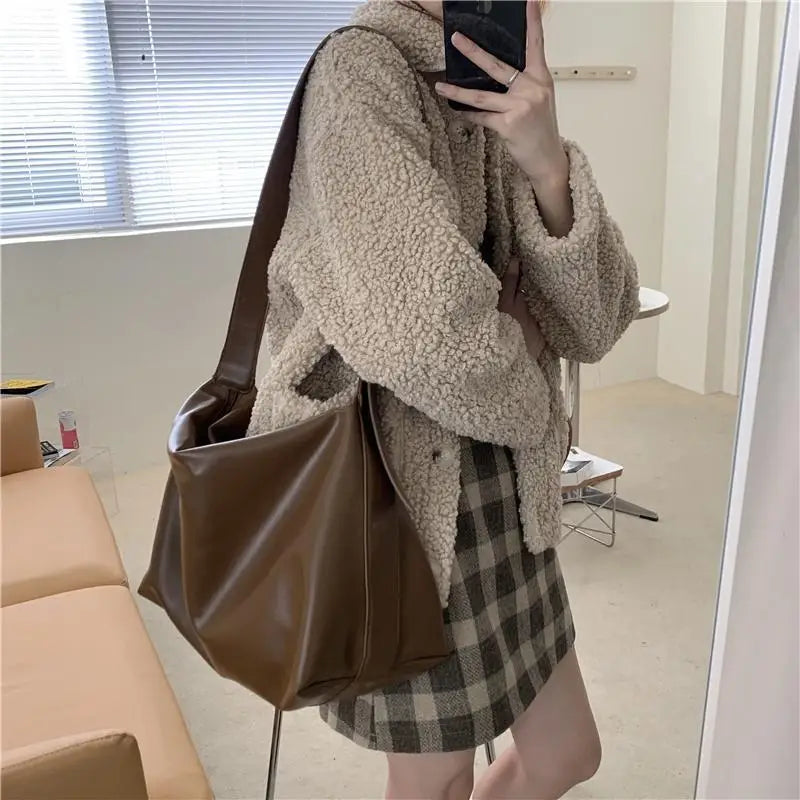 Retro PU Vintage Crossbody Bags Women Large Capacity Handbags