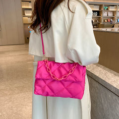 Large Capacity Crossbody Square Bags for Women, Quilted Winter Underarm Bags