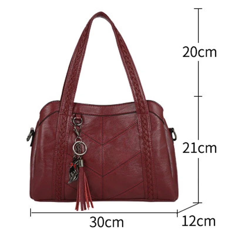 Large Capacity Crossbody Handle Bag Women Shoulder Bag Leather Women Handbag