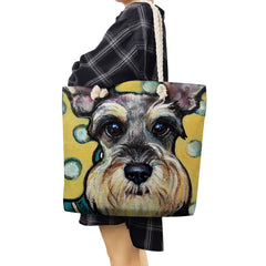 Schnauzer Dog Painting Handbag Customizable Lady Shoulder Bag
