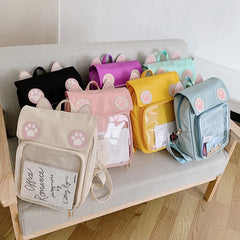 Large Capacity Cat Women Backpack Student School Bag