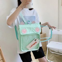 Large Capacity Cat Women Backpack Student School Bag
