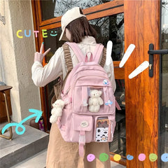 Women's Large-Capacity Multi-Pocket Nylon Backpack